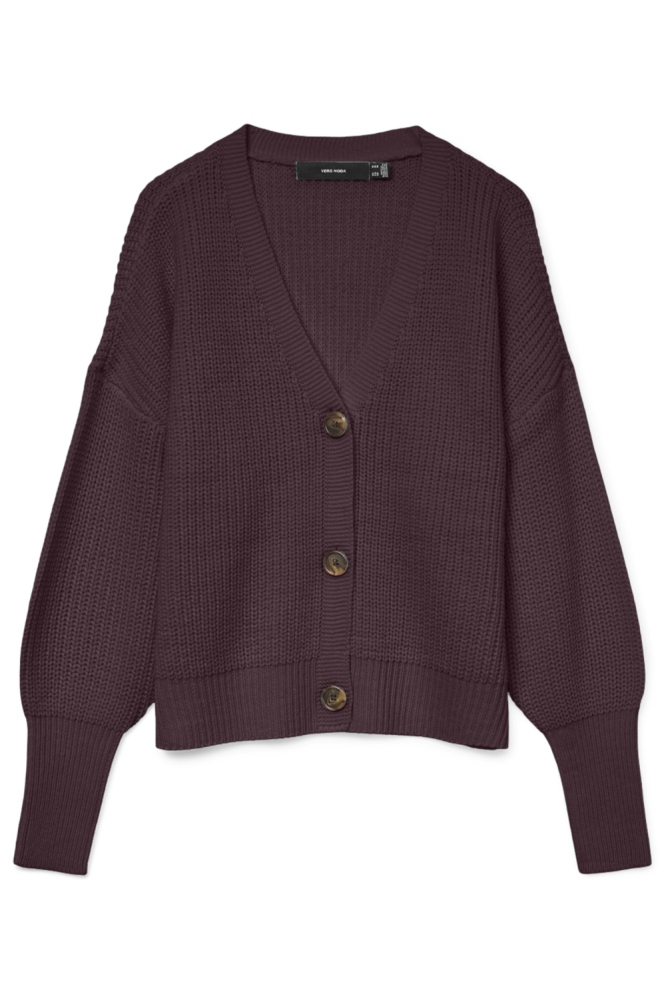 VMLEA LS V-NECK CUFF CARDIGAN NOOS 10249632 Winetasting